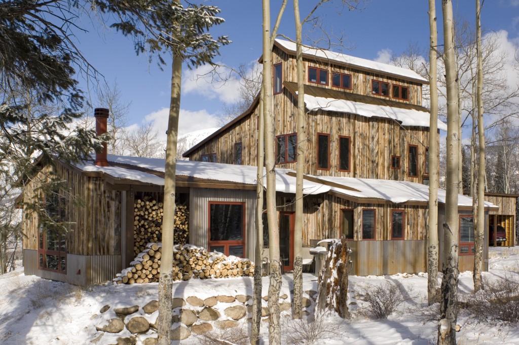 Mining House Exterior with Snow