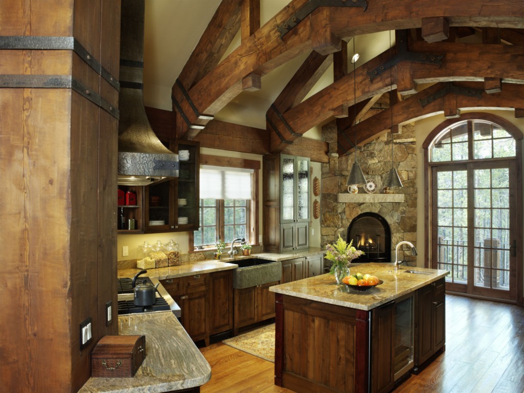 French Chateau Breckenridge Custom Home Kitchen