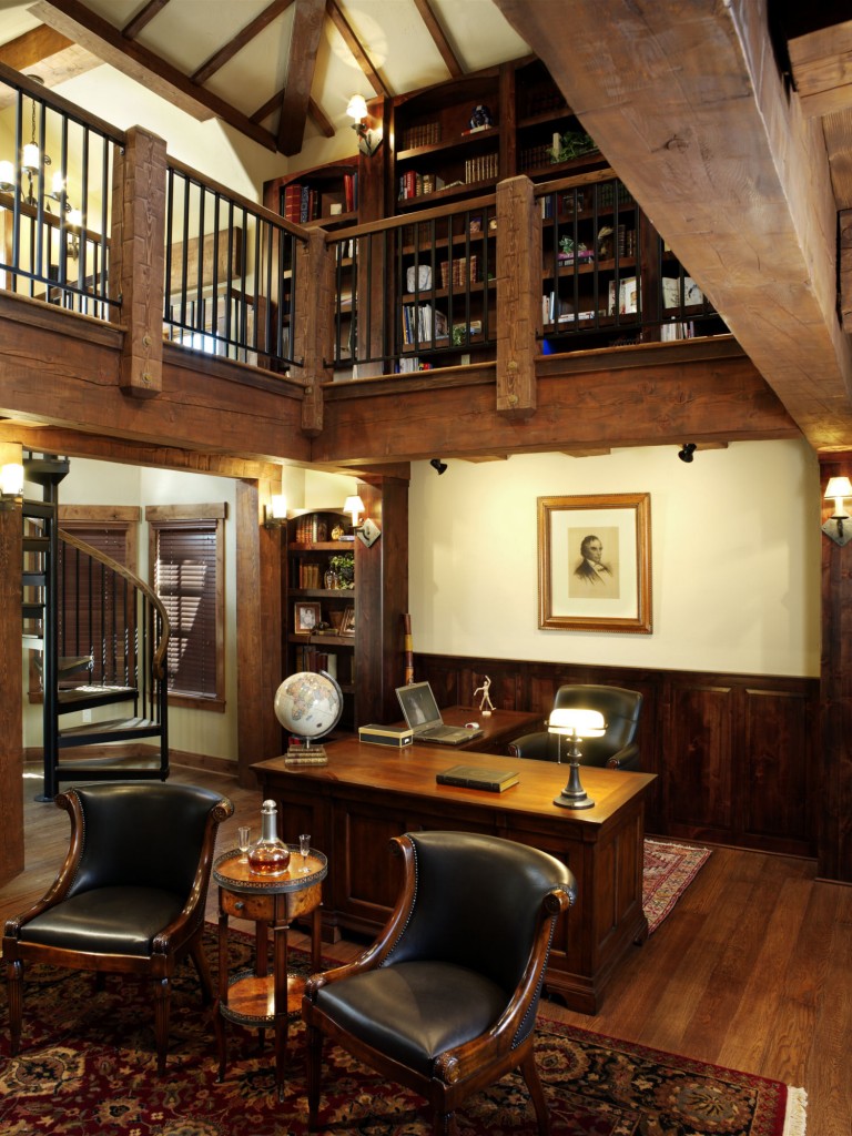 French Chateau Breckenridge Custom Home Library